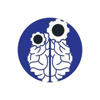 design de logotipo de engrenagem de cérebro e engrenagem. vetor