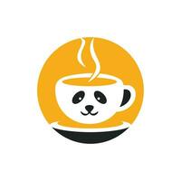 modelo de design de logotipo de vetor de café panda. café ou conceito de logotipo do restaurante.