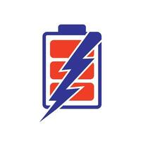 design de logotipo de vetor de bateria de energia.