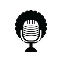 pessoas negras vector design de logotipo de podcast.