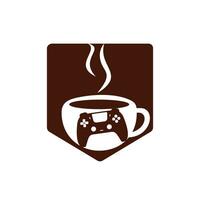 modelo de design de logotipo de vetor de café gamer.