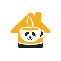 modelo de design de logotipo de vetor de café panda. café ou conceito de logotipo do restaurante.