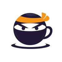 design de logotipo de vetor de café ninja.