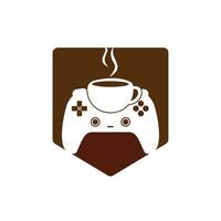 modelo de design de logotipo de vetor de café gamer.