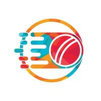 design de logotipo de vetor de críquete rápido. conceito de design de logotipo de jogo de velocidade.