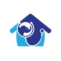 modelo de design de logotipo de vetor de saúde e clínica de elefantes.
