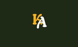 letras do alfabeto iniciais monograma logotipo ka, ak, ke a vetor