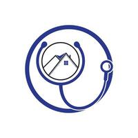 design de logotipo de vetor em casa médico. casa conceito de logotipo de vetor médico.