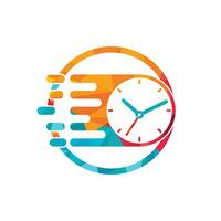 modelo de design de logotipo de vetor de tempo de velocidade. design de vetor de ícone de relógio mais rápido.