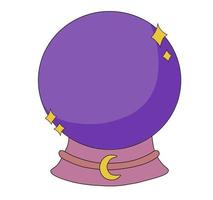 bola mágica de bruxa para adivinhação. ilustração de doodle de bola de adivinhação. bola de cristal. ícone de bola de bruxa vetor