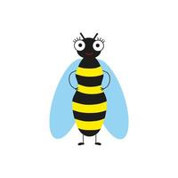 uma abelha em estilo cartoon com olhos. ilustração vetorial. vetor