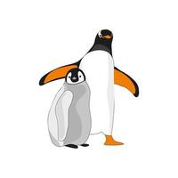 pinguins imperadores em estilo simples. imagem vetorial. vetor