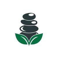 design de logotipo de vetor de spa e meditação. conceito de logotipo zen e bem-estar.