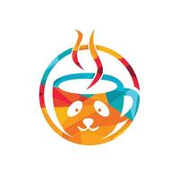 modelo de design de logotipo de vetor de café panda. café ou conceito de logotipo do restaurante.