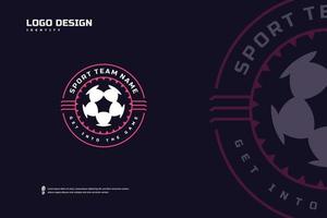 logotipo de distintivo de futebol de futebol, vetor de identidade de equipe esportiva. modelo de torneio de futebol, design de crachá de e-sport