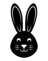 ilustração de coelho. ilustração de animal fofo preto e branco. vetor