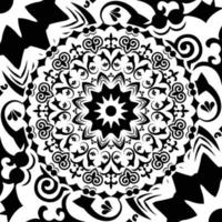 padrão de mandala de flores circulares para henna, mehndi, tatuagem, decoração. ornamento decorativo em estilo étnico oriental. esboço doodle mão desenhar ilustração vetorial vetor