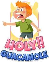 personagem de desenho animado fofo gritando ícone de guacamole sagrado vetor