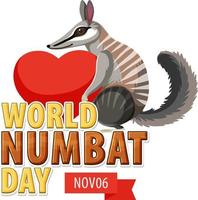 design de logotipo do dia mundial numbat vetor