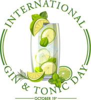 banner do dia internacional de gin e tônica vetor