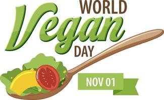 design de logotipo do dia mundial do vegan vetor