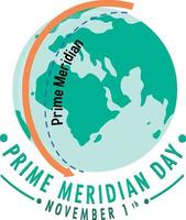 conceito de logotipo do primeiro dia do meridiano vetor