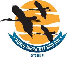 modelo de banner do dia mundial das aves migratórias vetor