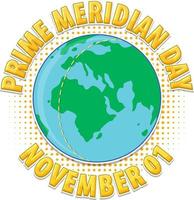 conceito de logotipo do primeiro dia do meridiano vetor