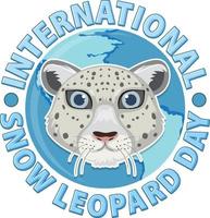 conceito internacional do logotipo do leopardo da neve vetor