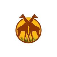 design de símbolo de ilustração vetorial de logotipo de girafa vetor