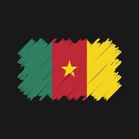 vetor de pincel de bandeira de camarões. bandeira nacional