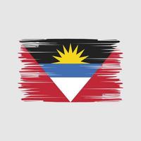 pinceladas de bandeira de antígua e barbuda. bandeira nacional vetor