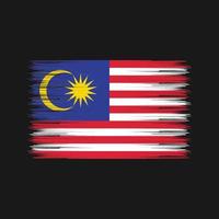 escova de bandeira da malásia. bandeira nacional vetor
