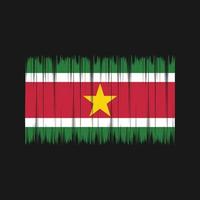 escova de bandeira do suriname. bandeira nacional vetor