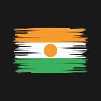 pinceladas de bandeira do niger. bandeira nacional vetor