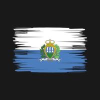 pinceladas de bandeira de san marino. bandeira nacional vetor