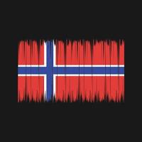 escova de bandeira da noruega. bandeira nacional vetor