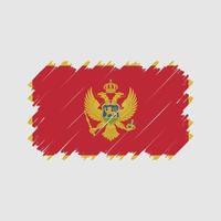 vetor de escova de bandeira de montenegro. bandeira nacional