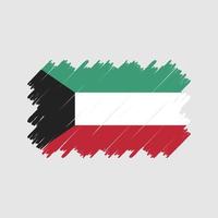 vetor de pincel de bandeira do kuwait. bandeira nacional