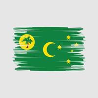 Ilhas Cocos sinalizam pinceladas. bandeira nacional vetor