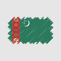 vetor de escova de bandeira do turquemenistão. bandeira nacional