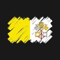 pinceladas de bandeira do Vaticano. bandeira nacional vetor