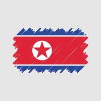 vetor de pincel de bandeira da coreia do norte. bandeira nacional