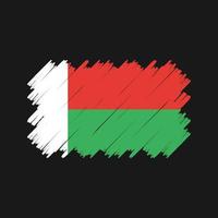 vetor de pincel de bandeira de madagascar. bandeira nacional