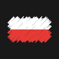 vetor de pincel de bandeira da polônia. bandeira nacional