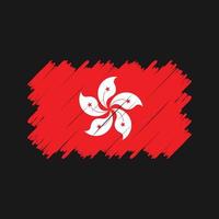 vetor de escova de bandeira de hong kong. bandeira nacional
