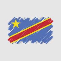 pinceladas de bandeira do congo. bandeira nacional vetor