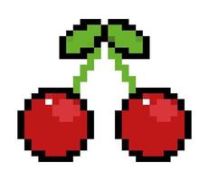 ícone de pixel de cereja vetor