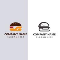 imagem de vetor de modelo de restaurante de design de logotipo de carne de hambúrguer