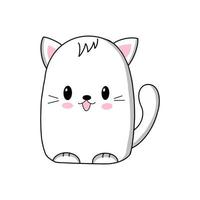 lindo gato kawaii. ilustração vetorial. vetor